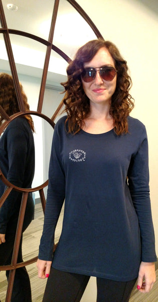 Guarantee Happiness Navy Long Sleeve Tee